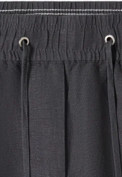 Wide Leg Pantalon Loose Fit en mélange de lin