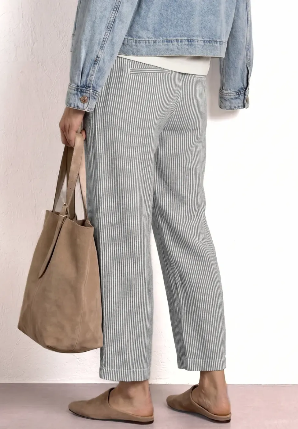 Wide Leg Pantalon Loose Fit en lin
