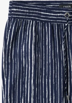 Wide Leg Pantalon Loose Fit à rayures