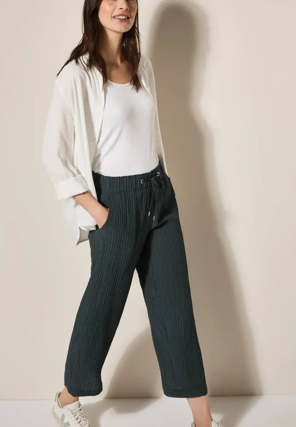 Wide Leg Pantalon structuré
