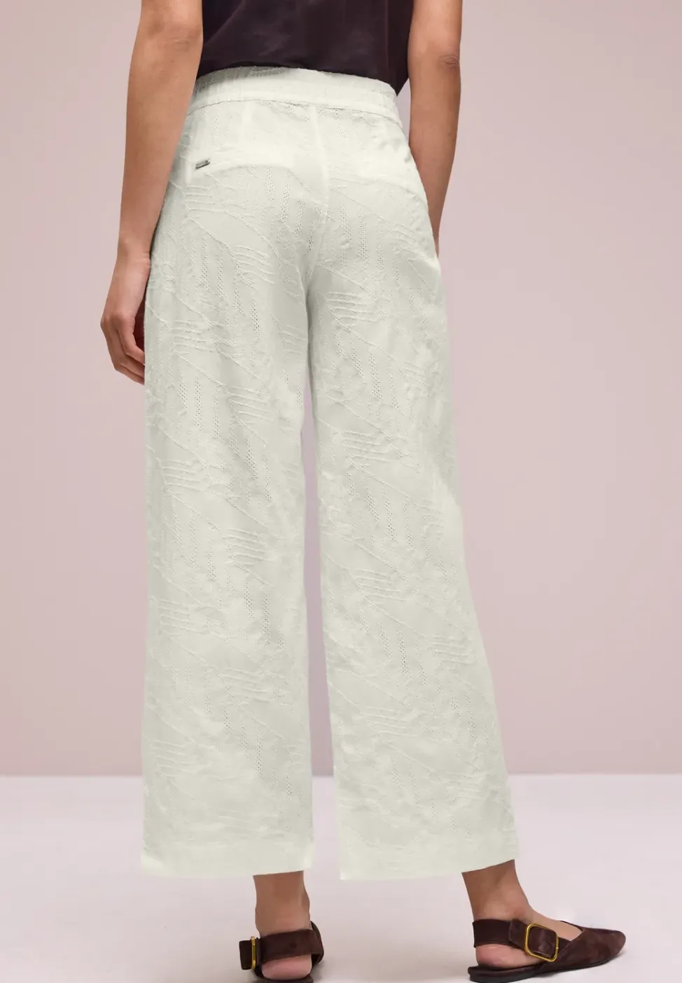 Wide Legs pantalon avec motif brodé