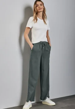 Wide Leg Twill Pantalon