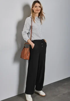 Wide Leg Twill Pantalon