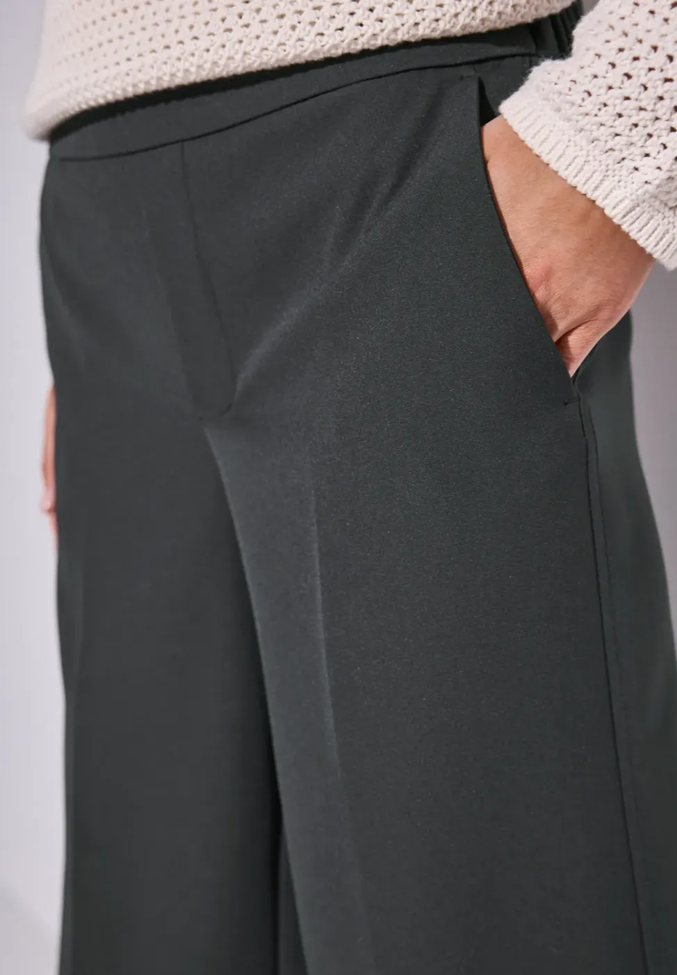 Wide Leg Twill Pantalon