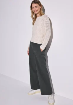 Wide Leg Twill Pantalon